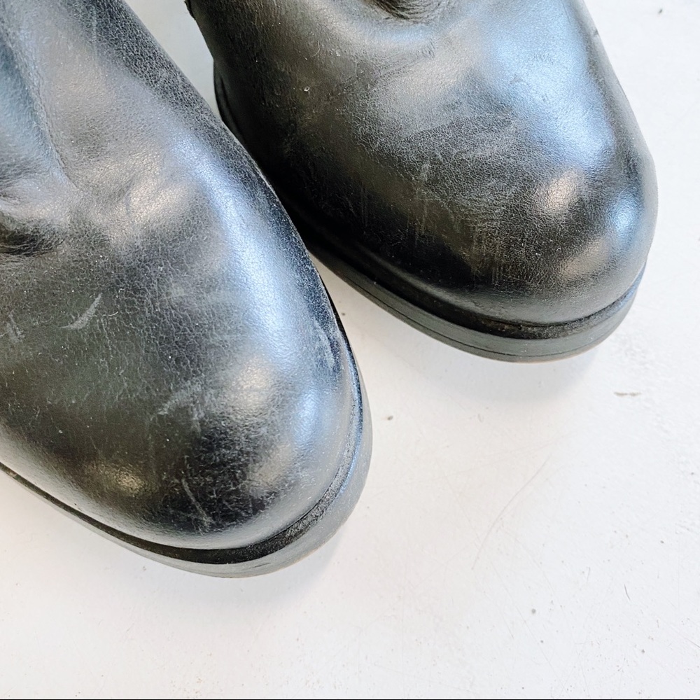 HIBOU leather almond toes studded black booties - Picture 2 of 4